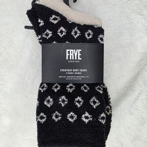 NWT Frye Black and White Print Everyday Boot Socks Two Pack Size 5-10